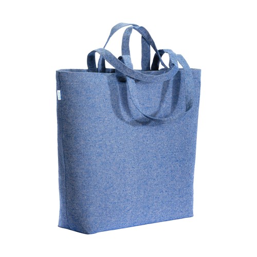 Tote bag en coton recyclé, avec soufflet à la base et anses doubles, 280 g/m2 - 1