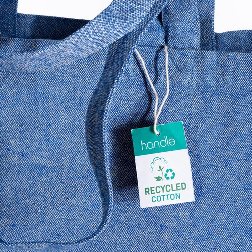 Tote bag en coton recyclé, avec soufflet à la base et anses doubles, 280 g/m2 - 3