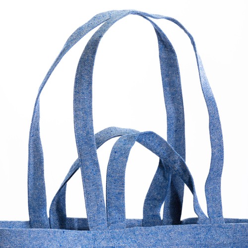 Tote bag en coton recyclé, avec soufflet à la base et anses doubles, 280 g/m2 - 5