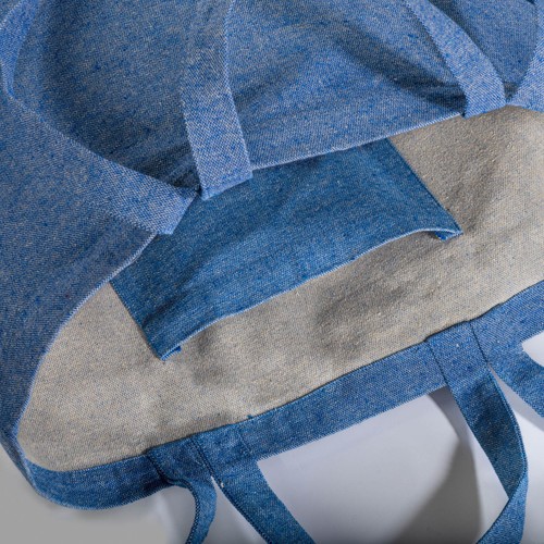 Tote bag en coton recyclé, avec soufflet à la base et anses doubles, 280 g/m2 - 6
