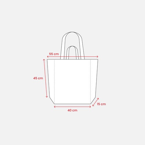 Tote bag en coton recyclé, avec soufflet à la base et anses doubles, 280 g/m2 - 7