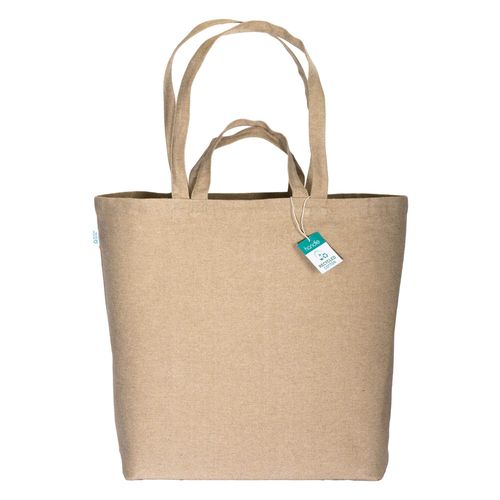 Tote bag en coton recyclé, avec soufflet à la base et anses doubles, 280 g/m2 - 2