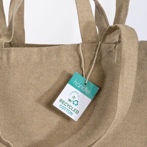 Tote bag en coton recyclé, avec soufflet à la base et anses doubles, 280 g/m2 - 3