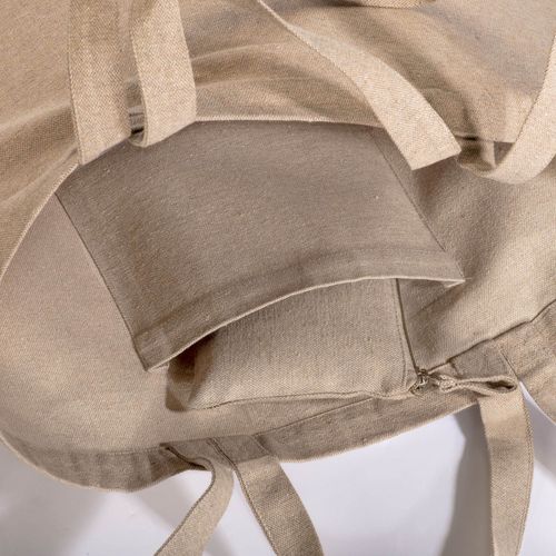 Tote bag en coton recyclé, avec soufflet à la base et anses doubles, 280 g/m2 - 6