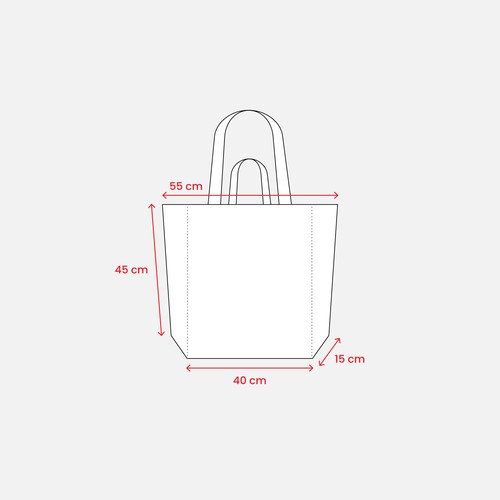 Tote bag en coton recyclé, avec soufflet à la base et anses doubles, 280 g/m2 - 7