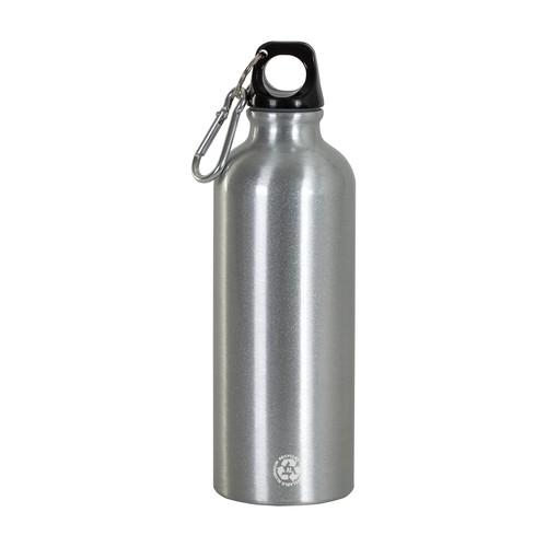 Gourde en aluminium recyclé (500ml), avec bouchon en plastique et mousqueton - 1