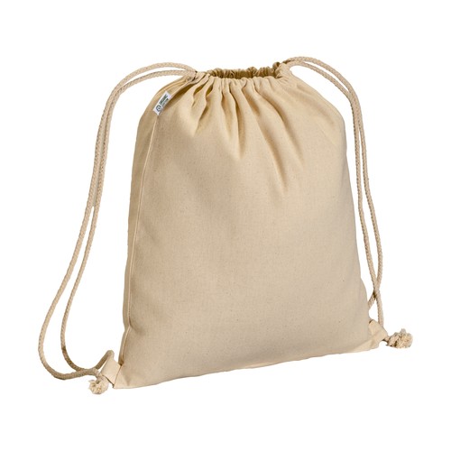 Sac à dos en coton biologique 220 g/m2 avec fermeture à cordons personnalisé