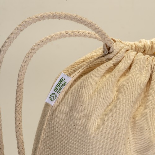 Sac à dos en coton biologique 220 g/m2 avec fermeture à cordons - 5