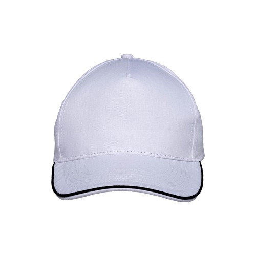 Casquette en coton 5 panneaux, visière sandwich contrasté avec fermeture velcro - 2