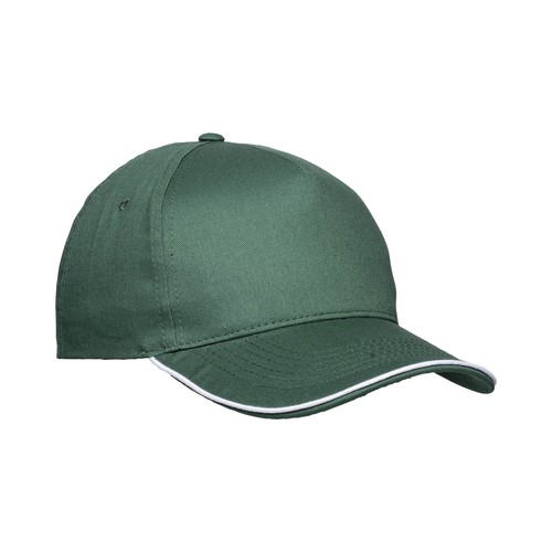 Cotton 5-panel baseball cap, contrasting sandwich visor Velcro closure
