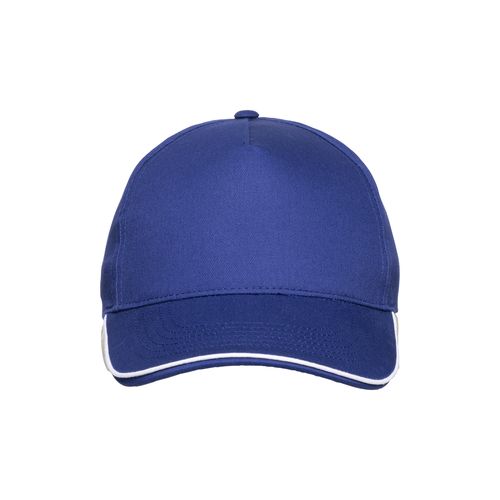 Casquette en coton 5 panneaux, visière sandwich contrasté avec fermeture velcro - 2