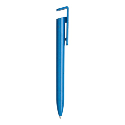 Stylo twist personnalisé en PP et paille de blé avec support pour téléphone portable