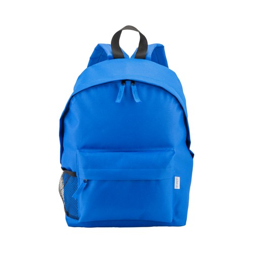 Recycled polyester R-PET backpack with exterior zippered pocket Recycled polyester R-PET backpack with exterior zippered pocket