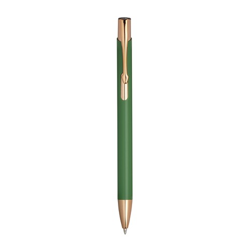 Aluminium snap pen with rose gold metal details