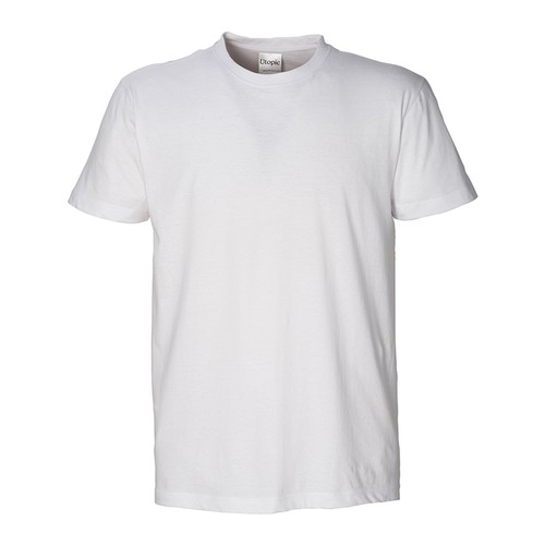 T-shirt à structure tubulaire unisexe blanc en coton biologique de 145 g/m2 - 1