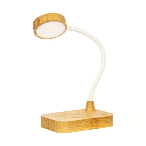 Lampe multifonctionnelle en bambou avec chargeur sans fil 15W - 1
