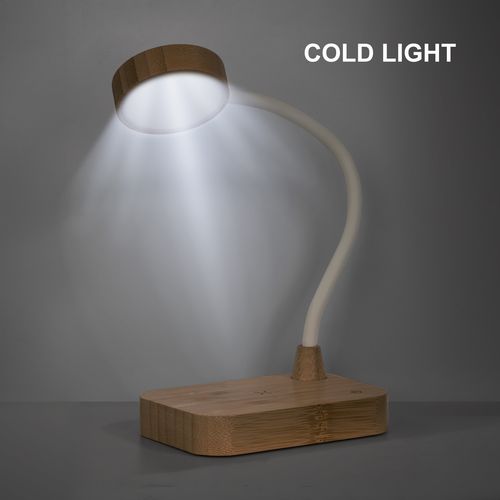Lampe multifonctionnelle en bambou avec chargeur sans fil 15W - 6
