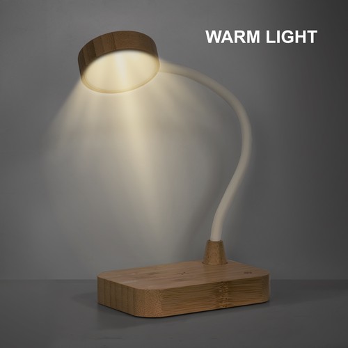 Lampe multifonctionnelle en bambou avec chargeur sans fil 15W - 7