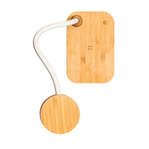 Lampe multifonctionnelle en bambou avec chargeur sans fil 15W - 9