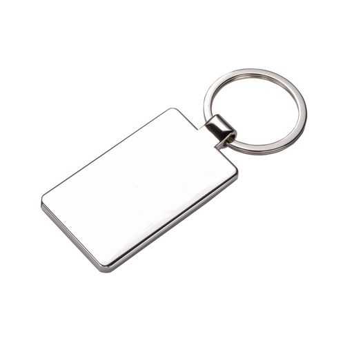 Porte-clés rectangulaire en métal avec façade en bambou - 3