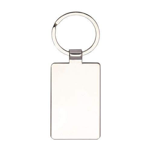 Porte-clés rectangulaire en métal avec façade en bambou - 4