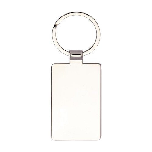 Porte-clés rectangulaire en métal avec façade en bambou - 4