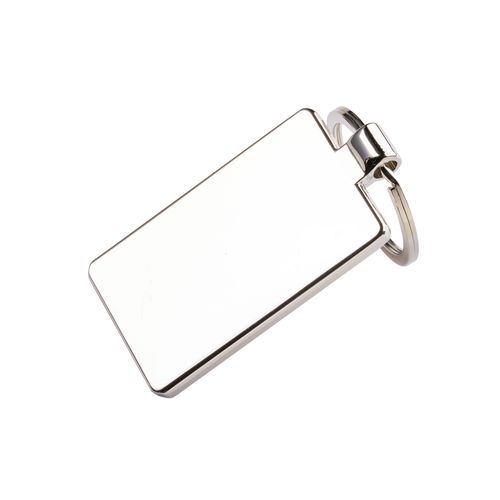 Porte-clés rectangulaire en métal avec façade en bambou - 5