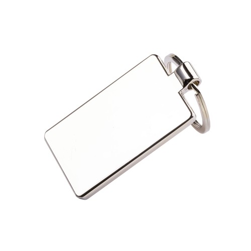 Porte-clés rectangulaire en métal avec façade en bambou - 5