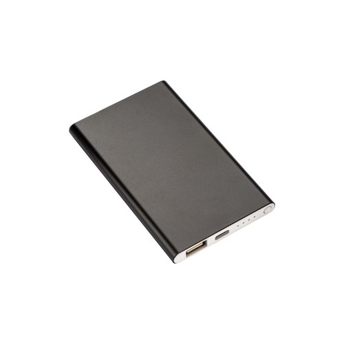 Power bank en aluminium 4000mAh personnalisé. Max Output 5V-1000mA-Input 5V-1000mA