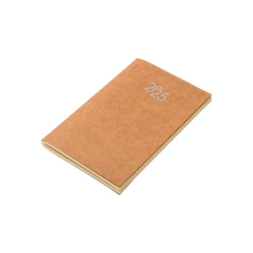 Agenda hebdomadaire en carton craft, couverture souple, pages ivoires personnalisé
