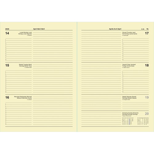 Agenda hebdomadaire en carton craft, couverture souple, pages ivoires - 3
