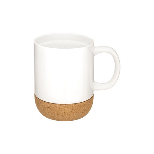 TAZA DE CERÁMICA DE 410 ML CON BASE DE CORCHO DESMONTABLE