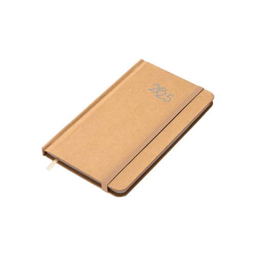 Agenda hebdomadaire en carton personnalisé, couverture rigide avec élastique et pages blanches