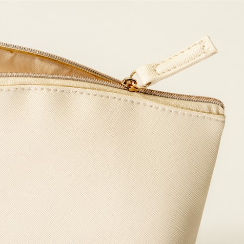 Trousse de beauté polyvalente en PU grain fin saffiano - 4