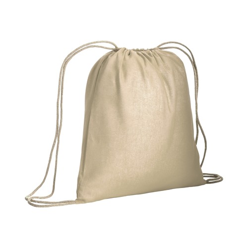 Sac à dos en coton personnalisé 120 g/m2, avec fermeture à étranglement. Il est certifié OEKO-TEX®.