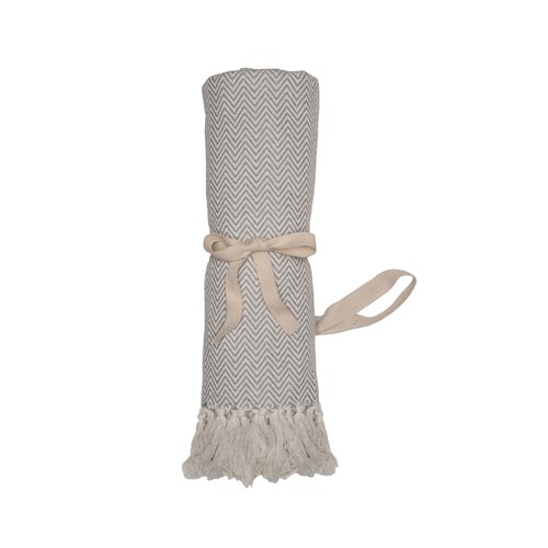 Couverture à franges fabriquée à partir de matériaux 100 % recyclés - 4
