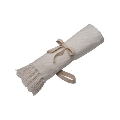 Couverture à franges fabriquée à partir de matériaux 100 % recyclés - 3