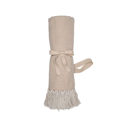 Couverture à franges fabriquée à partir de matériaux 100 % recyclés - 4