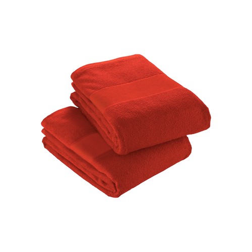 Serviette en éponge de coton avec bande imprimable - 1