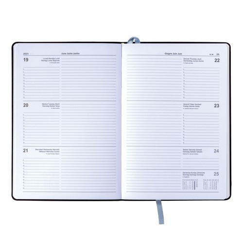 Agenda hebdomadaire 2025 avec couverture souple en PU - 3