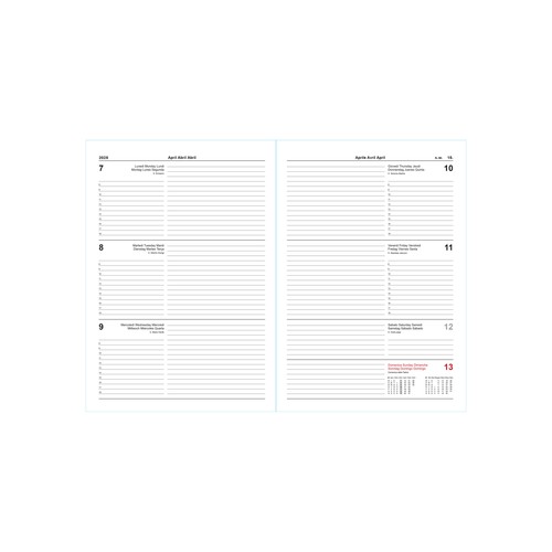 Agenda hebdomadaire 2025 avec couverture en PU recyclé avec surpiqûres et porte-stylo - 3