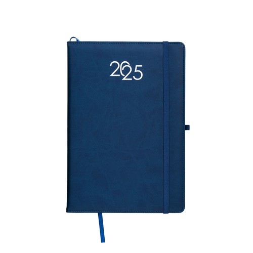 Agenda hebdomadaire 2025 avec couverture en PU recyclé avec surpiqûres et porte-stylo - 4