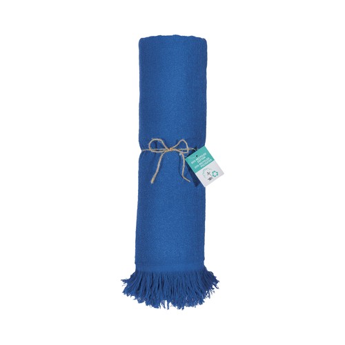 Serviette de plage/Fouta frangée en coton recyclé - 2