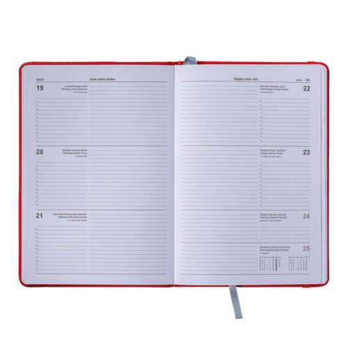 Agenda hebdomadaire 2025 avec couverture en PU et bande élastique - 2