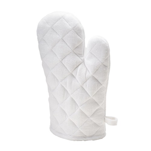 Recycled cotton kitchen oven glove with hooking loop