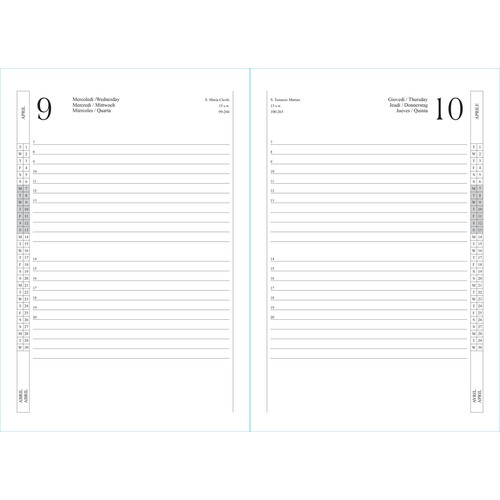 Agenda journalier 2025 avec couverture R-PET avec couture, porte-stylo, papier blanc - 2