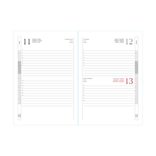 Agenda journalier 2025 avec couverture en PU recyclé avec surpiqûres et porte-stylo - 3