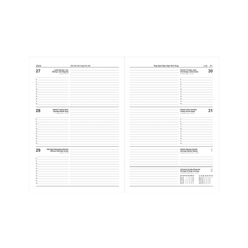 Agenda hebdomadaire 2025, couverture avec surpiqûres, porte-stylo et papier blanc - 2