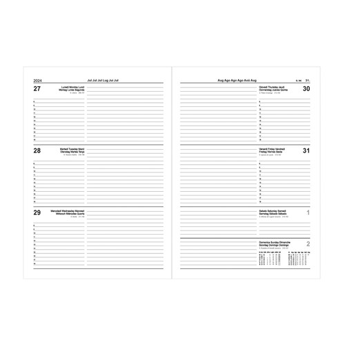 Agenda hebdomadaire 2025 avec couverture en PU - 2