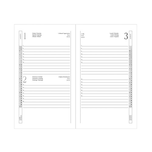 Agenda journalier 2025, couverture avec bordure piquée, porte-stylo et papier blanc - 2